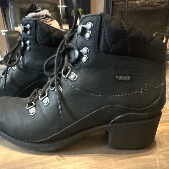 Merrell Black Leather Ankle Boots - Picture 3 of 8